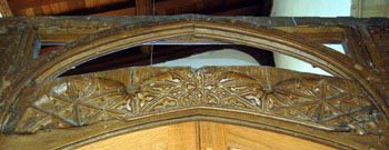 Upper section of the doorway in the screen in the south aisle March 2011